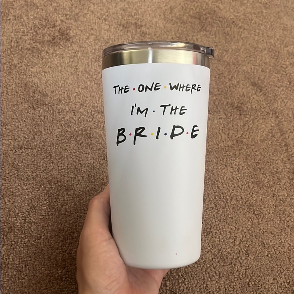 Friends themed White Bride Tumbler